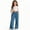 Blue A, variant on SROBPTY Teen Girls Pants Solid Wide Leg Drawstring with Pockets Loose Trousers for 3-8Y