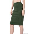 thumbnail image 1 of Zenana Women & Plus Premium Cotton Basic Bodycon Knee Length Midi Office Pencil Skirt, 1 of 3
