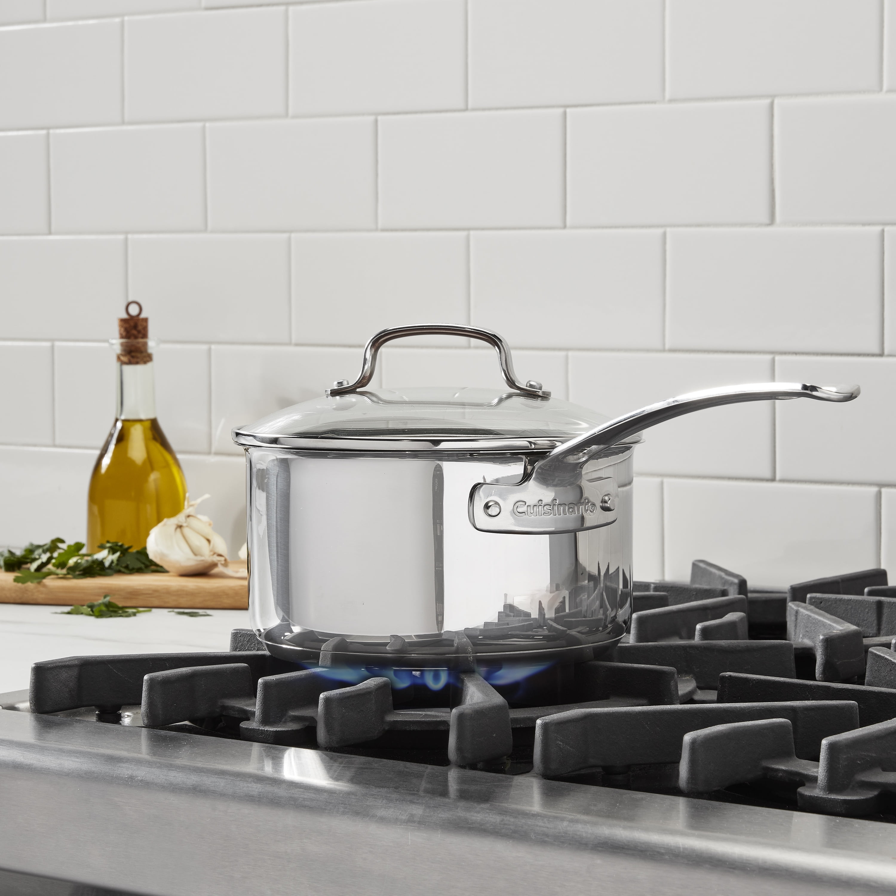 Cuisinart Advantage Pro Series 2.5 Qt Stainless Steel Saucepan with Tempered Glass Lid