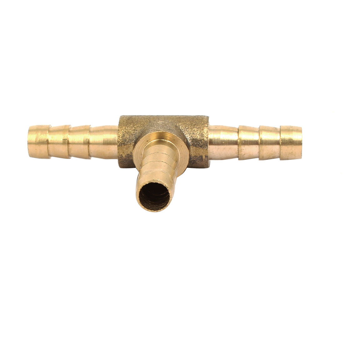 6mm Dia T Shaped 3 Way Brass Hose Barb Fittings Pipe Tube Connectors