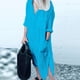 thumbnail image 3 of 2024 Summer Fashion Beach Style Long Dress Plus Size Solid Ladies Shirt Dress Female Clothing Short Sleeved Loose Long Dress, 3 of 5