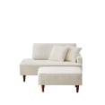 thumbnail image 5 of Aukfa 2 in 1 Chaise Lounge Chair with Ottoman & 2 Throw Pillows,Oversized Boucle Lounge Reading Chair for Living Room/Bedroom,White, 5 of 7
