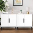 thumbnail image 5 of Storage Cabinet with Doors, White Accent Cabinet, Modern Free Standing Cabinet, Sideboard with Metal Base for Bedroom, Living Room, Kitchen and Office, 5 of 11