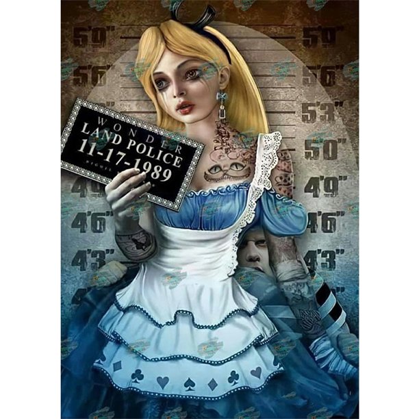 Diamond Drill Alice Files 5D DIY Kits de pintura Full Round Wall Art Decor (V3861) Hugtrwg Para estrenar
