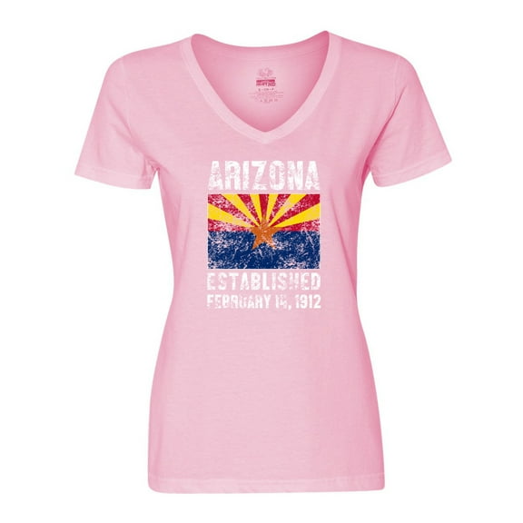Inktastic Established February 14, 1912 Arizona Flag Women's V-Neck T-Shirt