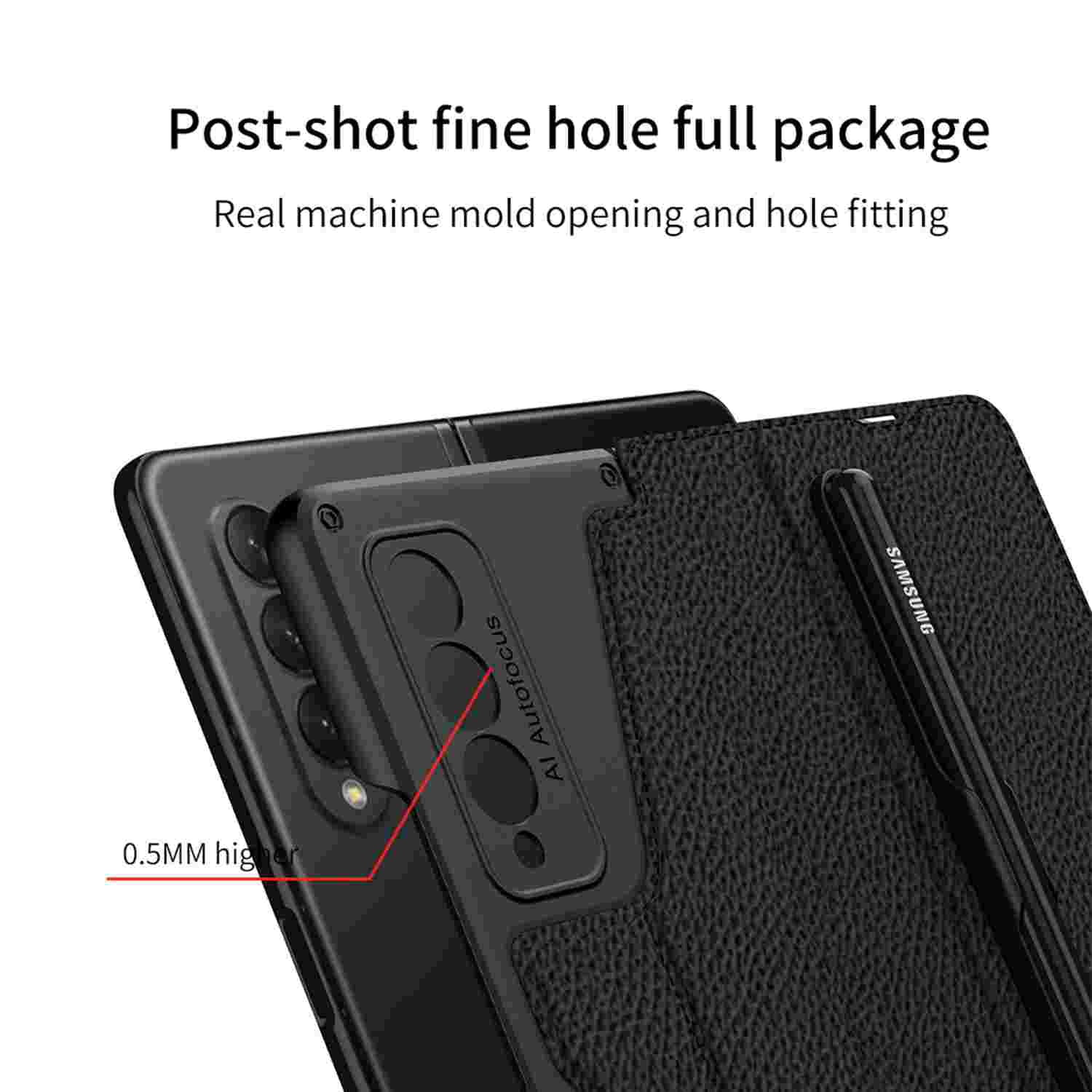 TECH CIRCLE For Samsung Galaxy Z Fold 6 5G Case, Slim Fit Luxury PU Leather Removable S Pen Holder Kickstand Protective Flip Wallet Case For Samsung Galaxy Z Fold 6 5G,Carbonfiber Texture