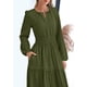 thumbnail image 5 of Vestido PRETTYGARDEN 2025 Maxi Verde Militar Manga Larga Talla L, 5 of 7