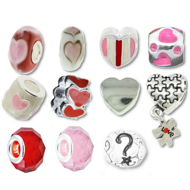 Heart Beads and for Pandora Charm Funny Valentine Hearts -