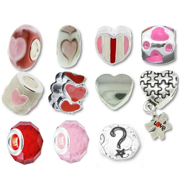 Timeline Treasures Heart Beads and Charms for Pandora Charm Bracelets