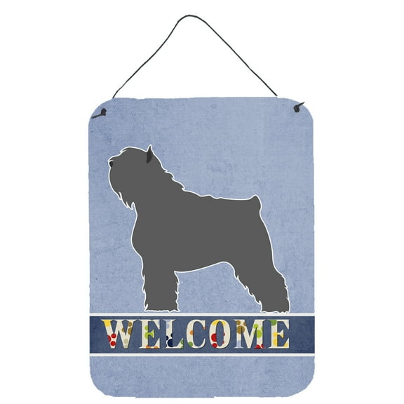 Bouvier des Flandres Welcome Wall or Door Hanging Prints Blue