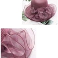 thumbnail image 5 of Changmaius ​Elegant Church Hats for Ladies - 2025 Organza Straw Hat with Detachable Flowers | Wide Brim Sun Protection for Easter, Derby, Bridal Events, 5 of 6