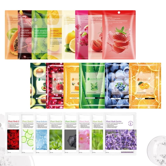 LJYBoBin 22PCS Mascarilla Facial Hidratante Mascarilla Hojas Set Hidratante Mascarilla Facial Hoja Mascarilla Regalos Set para Mujeres