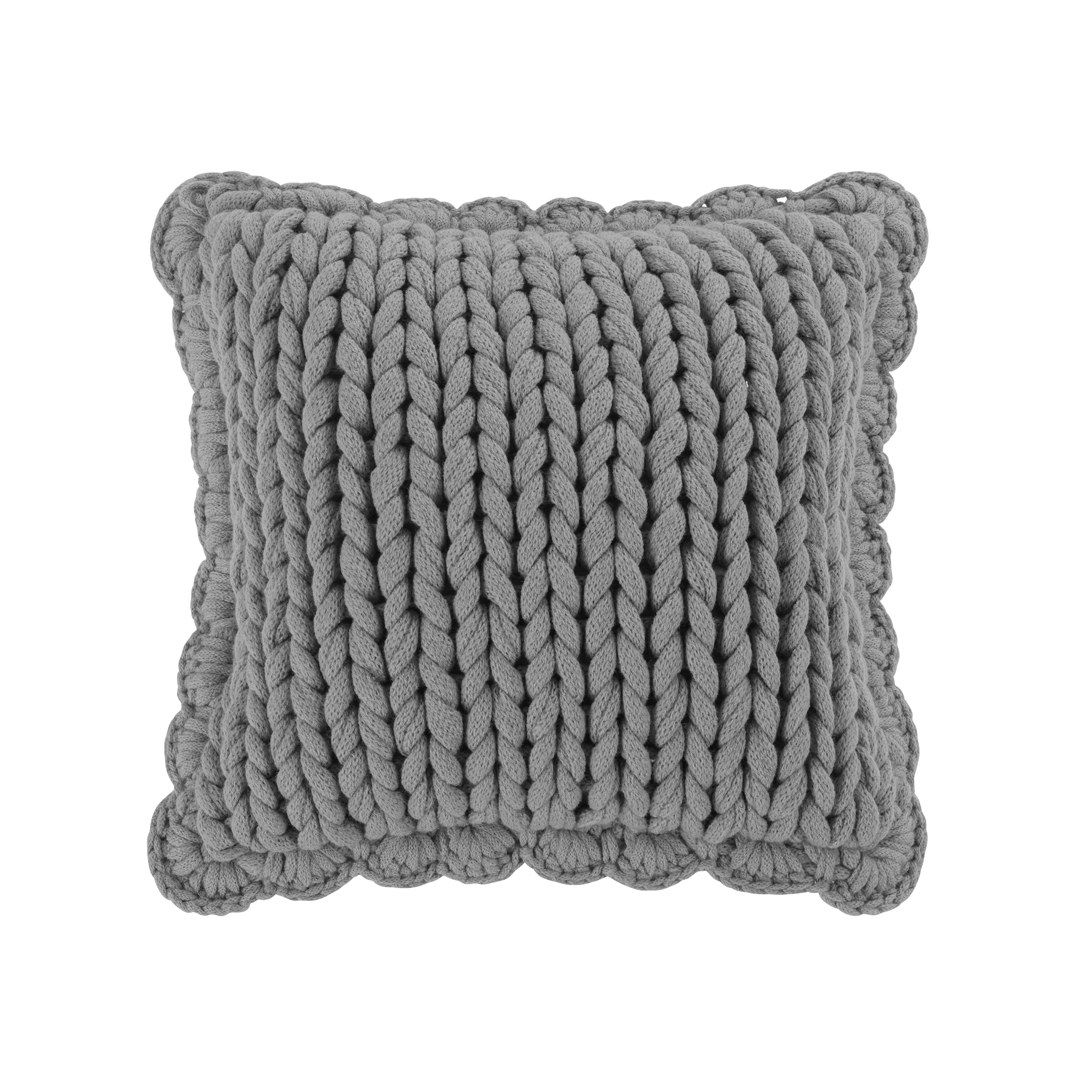 Throw Pillow Chunky Knit Grey by Donna Sharp Contemporary
