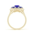 thumbnail image 3 of ANGARA Natural Cushion 1.6 ct Tanzanite Cocktail Ring in 14K Yellow Gold for Women (Size-8x6mm) | December Birthstone, Anniversary, Jewelry Gift for Women | Natural Tanzanite Ring, 3 of 11
