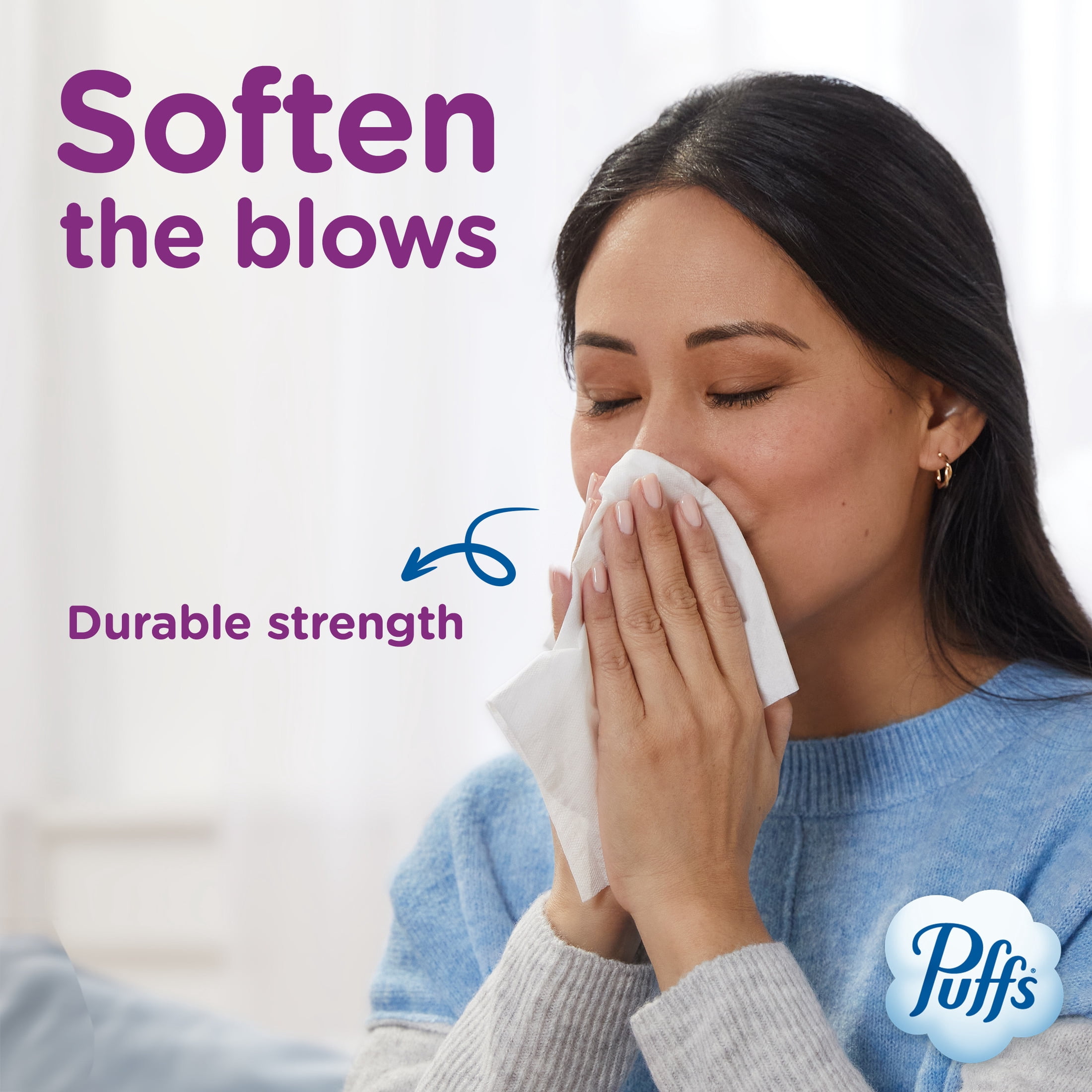 (18 pack) Puffs Ultra Soft Non-Lotion Facial Tissue, 1 Mega Cube Box, 72 Facial Tissues per Box