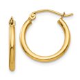 thumbnail image 1 of 14k Yellow Gold 2x17.5mm Tube Hoop Earrings Round Classic, 1 of 8