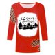 thumbnail image 4 of Tops Navideños Para Mujer Blusas Moda Impreso Camiseta Suelta 3 4 Mangas Cuello Redondo Casual Odeerbi ODB191390, 4 of 4