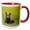 Red/White, variant on 3drose, Alaska. Grizzly Bear Cub Sits in a Meadow in Lake Clark Np., 11oz Two-tone Green Mug