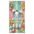 thumbnail image 2 of HongHeng Happy Easter Door Cover Bunny Banner Large Fabric Colorful Spring Welcome Decoration for Easter Party Photo Booth Background Favor Supplies, 35 x 70 Inches, 2 of 6