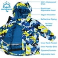 thumbnail image 6 of JAN & JUL Waterproof Insulated Winter Coat for Snow, Ski Jacket for Toddler Boys (Neon Peaks, Size 2T), 6 of 7