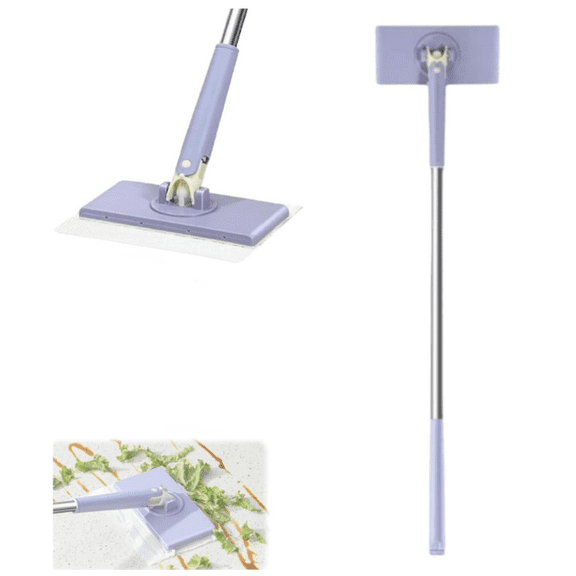Automatic Cloth Changing Mini Mop, No-Wash Mop, Uses Disposable Face Towel with One-Button Clamping, Hands Replacement Dust Mop with Innovative Microfiber Pads, for Home Bathroom - (95cm/34.7")
