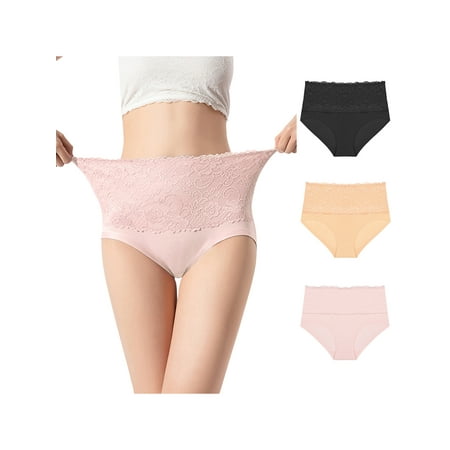 

Unique Bargains Women s Plus Size Underwear Stretch Packs Lace High Rise Comfort Briefs