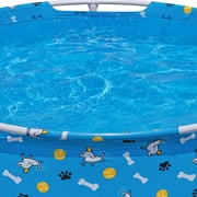 H2OGO! Fetchin' Fun Pet Play Pool - Blue, 48 Dog Splash-Swim-Wade Tub, Bone-Ball- Paw Print, Metal Frame, Tritech Liner, Outdoor Animal Water Play