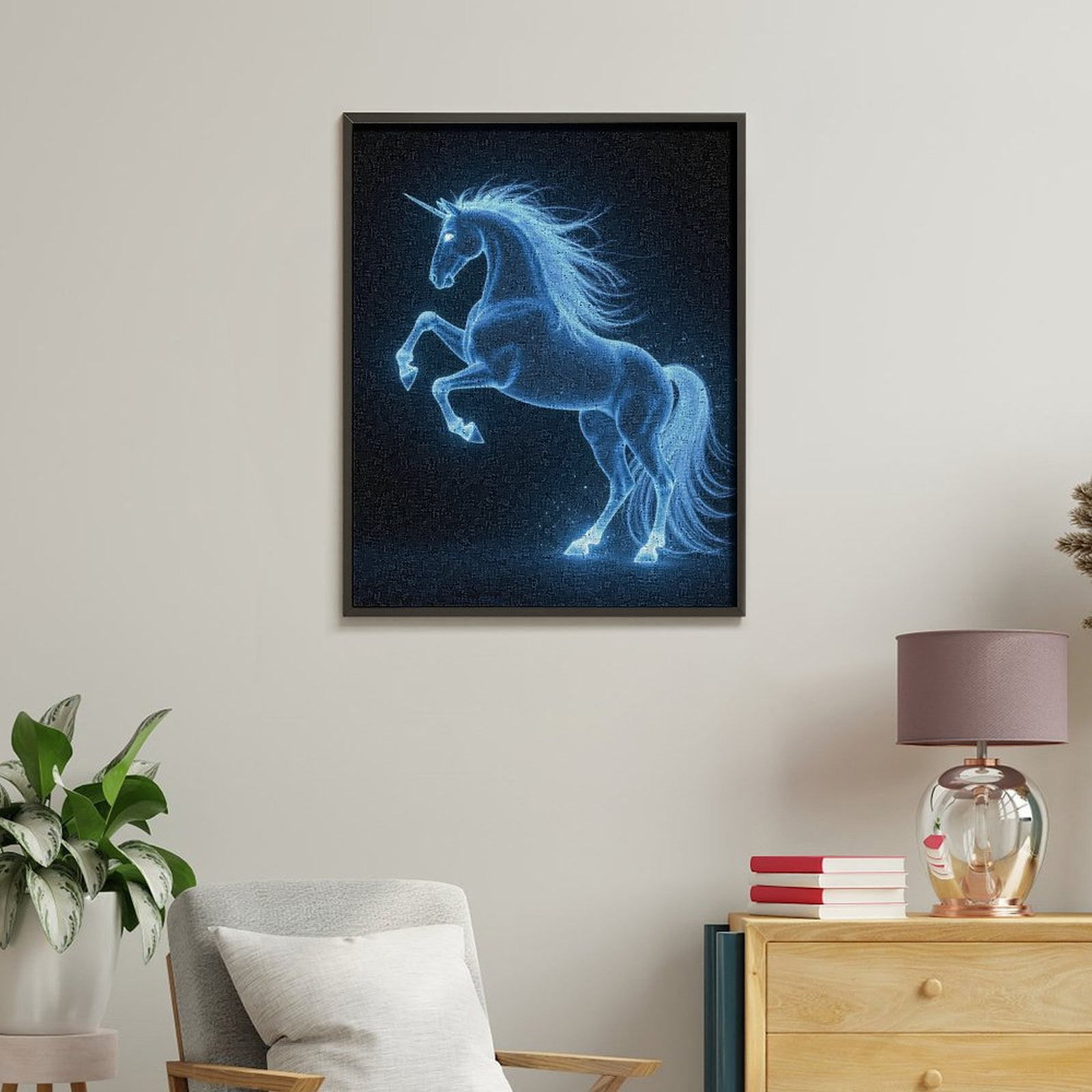 Paint By Numbers Kit for Adults Beginner - DIY Mystical Glowing Horse Fantasy Art Canvas Painting Kits for Adults, Frameless Paint By Number for Adults for Home Wall Decor 16x20 Inch