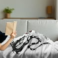 thumbnail image 3 of Japanese Dragon Soft Flannel Fleece Throw Blanket, Tattoo Style Indigenous Creatures Details, Cozy Plush for Indoor and Outdoor Use, 50" x 60", Black White Red, by Ambesonne, 3 of 5