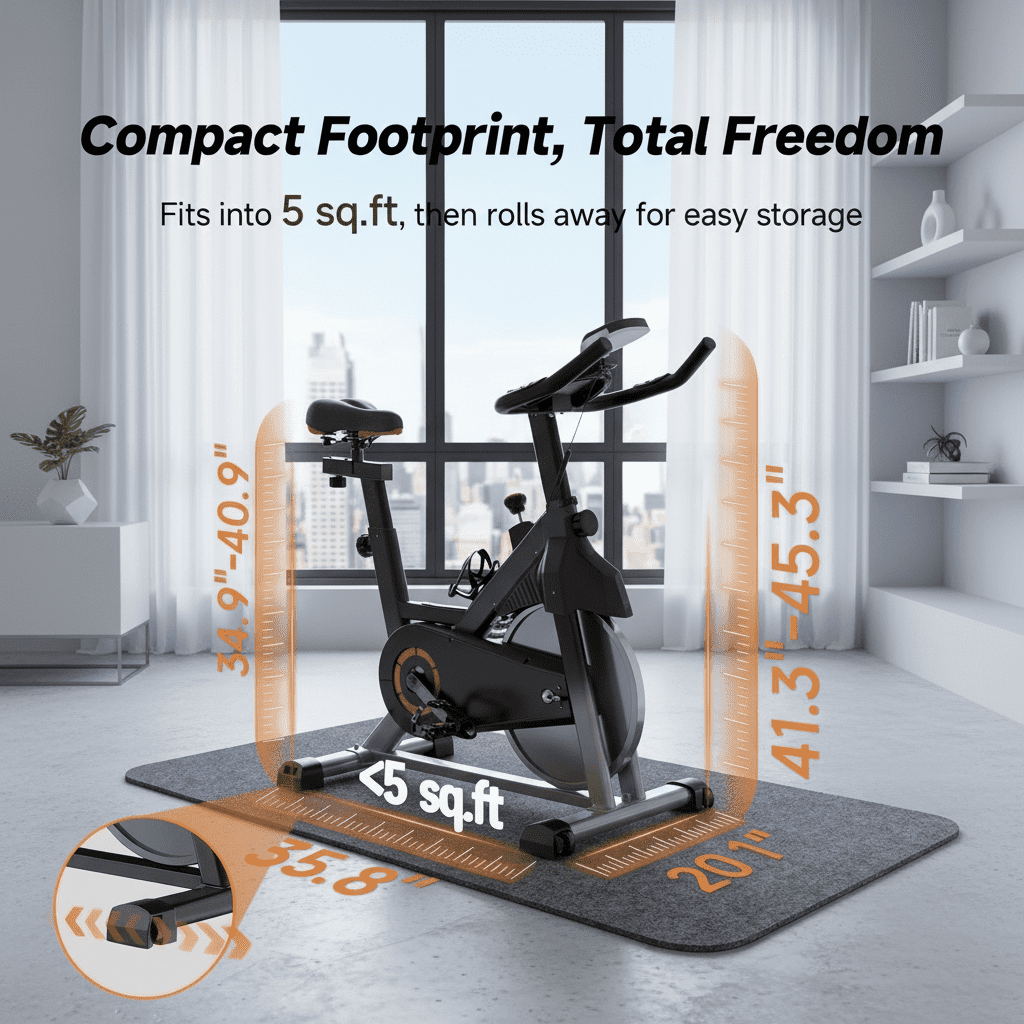 USLIM Indoor Cycling Bike, Silent Belt Drive Exercise Bike with 30 lb Flywheel, 100-Level Resistance,330 lbs Weight Capacity, Black