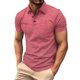 thumbnail image 2 of Camisetas Elvqul para Caballero Rojo Liso Casuales Manga Corta Botones con Solapa Deportivas, 2 of 8