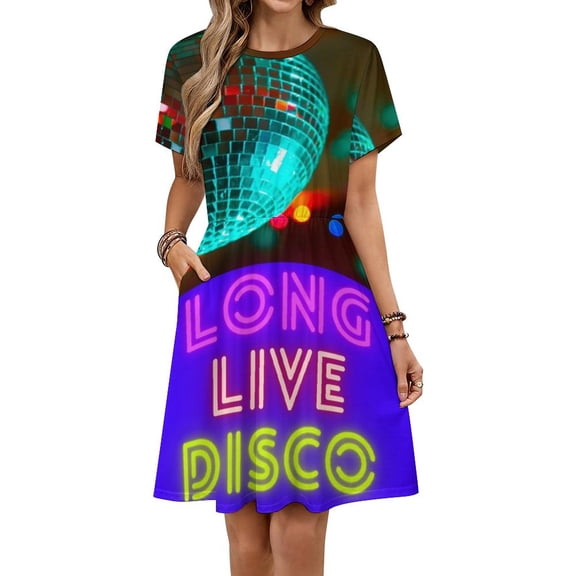 Long Live Disco Women's Dress Short Sleeve Summer Sundress Summer Women Clothes