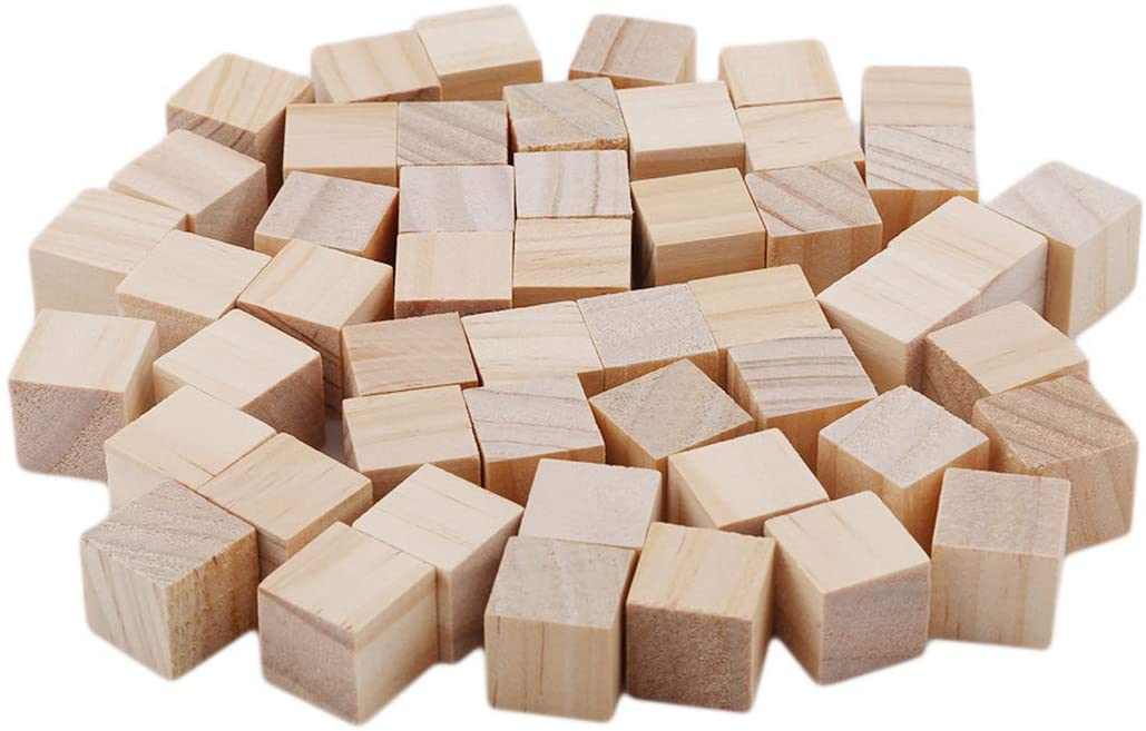 Southwit Wooden Blocks Natural Solid Wood Square Blocks Simple Puzzle