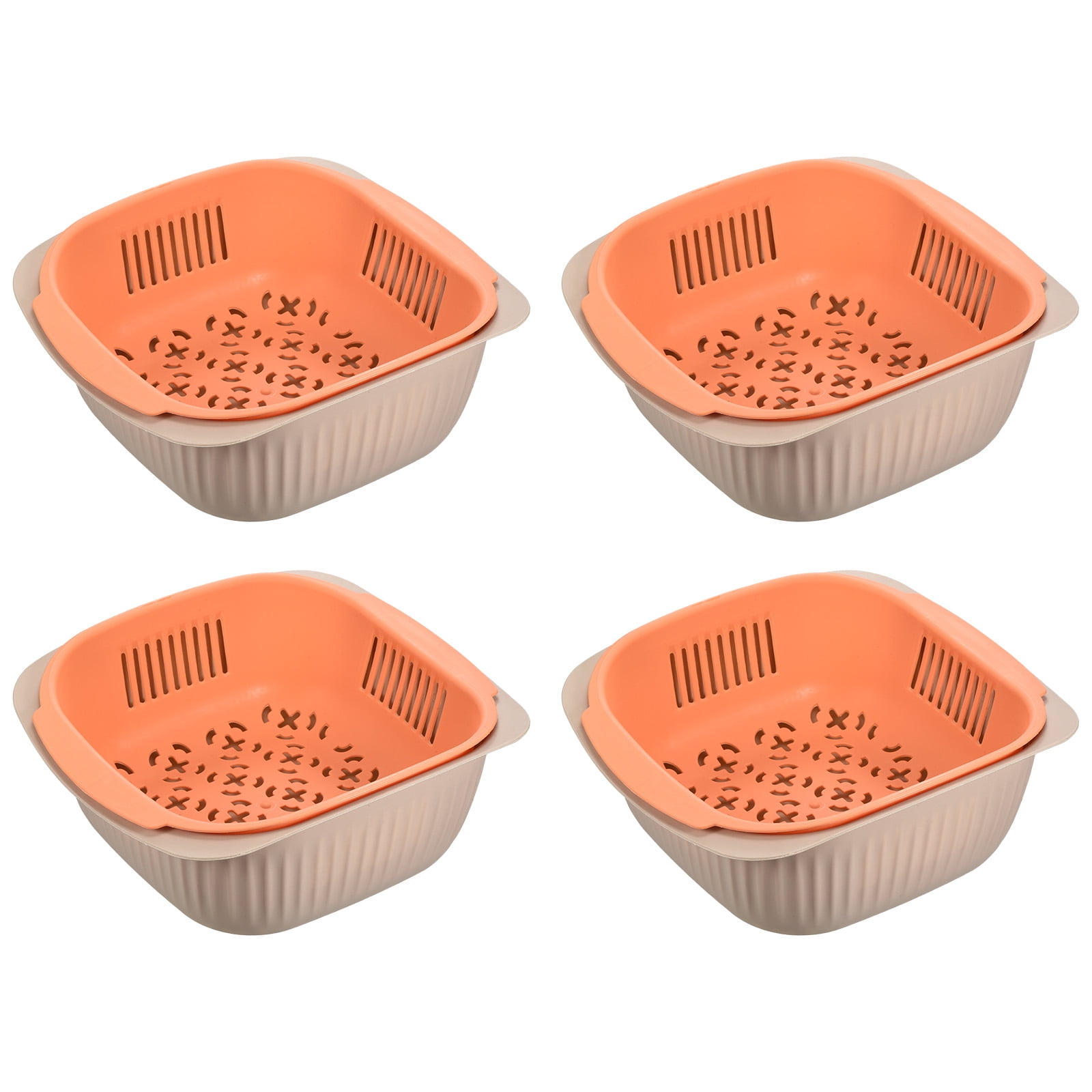 Unique Bargains Plastic Colander Fruit Vegetables Washing Strainer