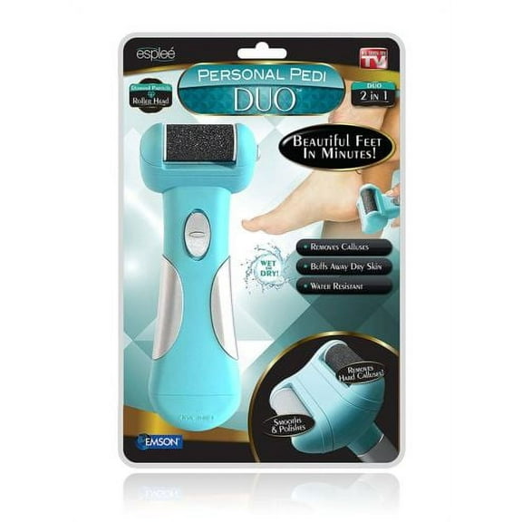 Personal Pedi Duo - Powerful Electric Foot File and Callus Remover - Turquoise