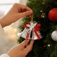 thumbnail image 3 of Christmas Bell Hanging Ornament Set Of 2 Silver Bell Decor with Angel and Bow for Christmas Tree Decor Wreath Indoor Holiday Home Decoration, 3 of 7