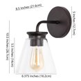 thumbnail image 3 of JONATHAN Y Kondo 6.38" 1-Light Modern Farmhouse Iron LED Vanity, Oil Rubbed Bronze/Clear, 3 of 8