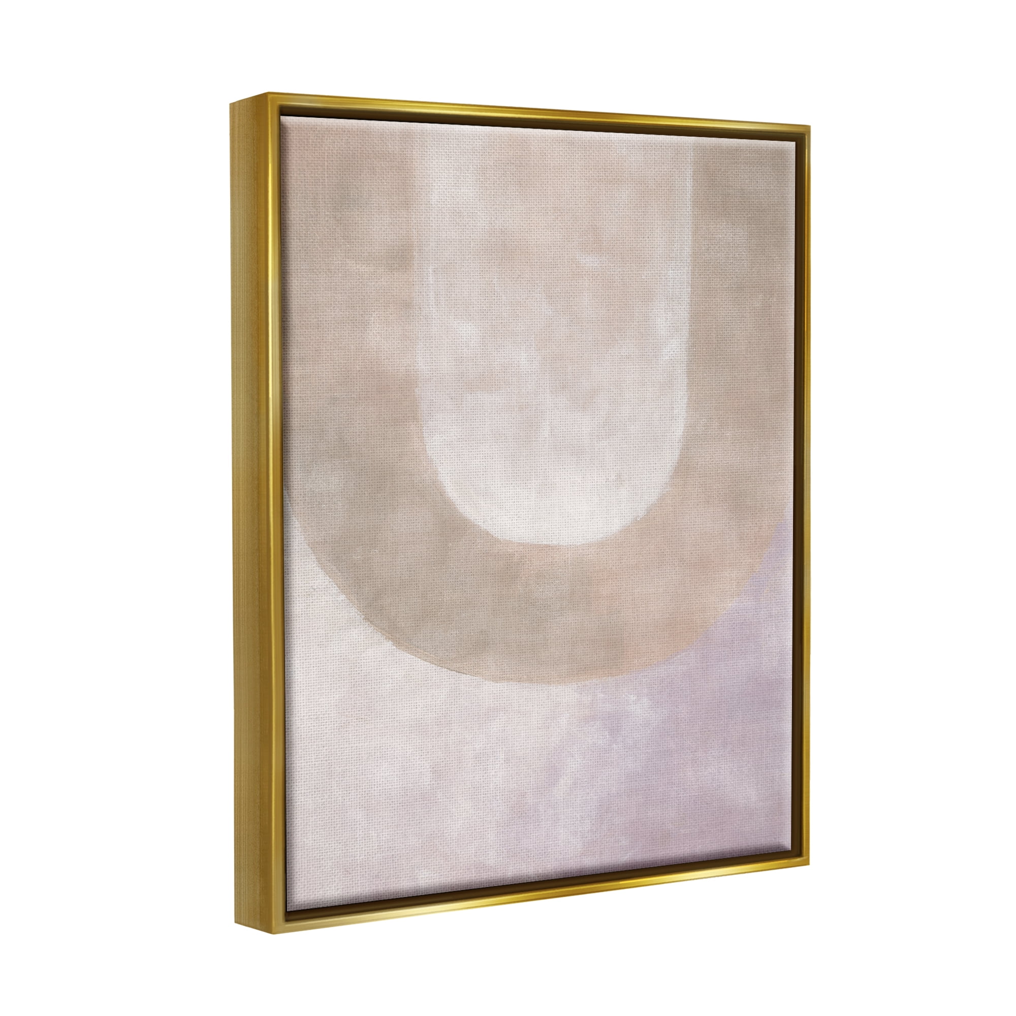 Stupell Industries Soft Arch Shapes Abstract Painting Gold Floater Framed Canvas Art Print Wall Art, 17 x 21