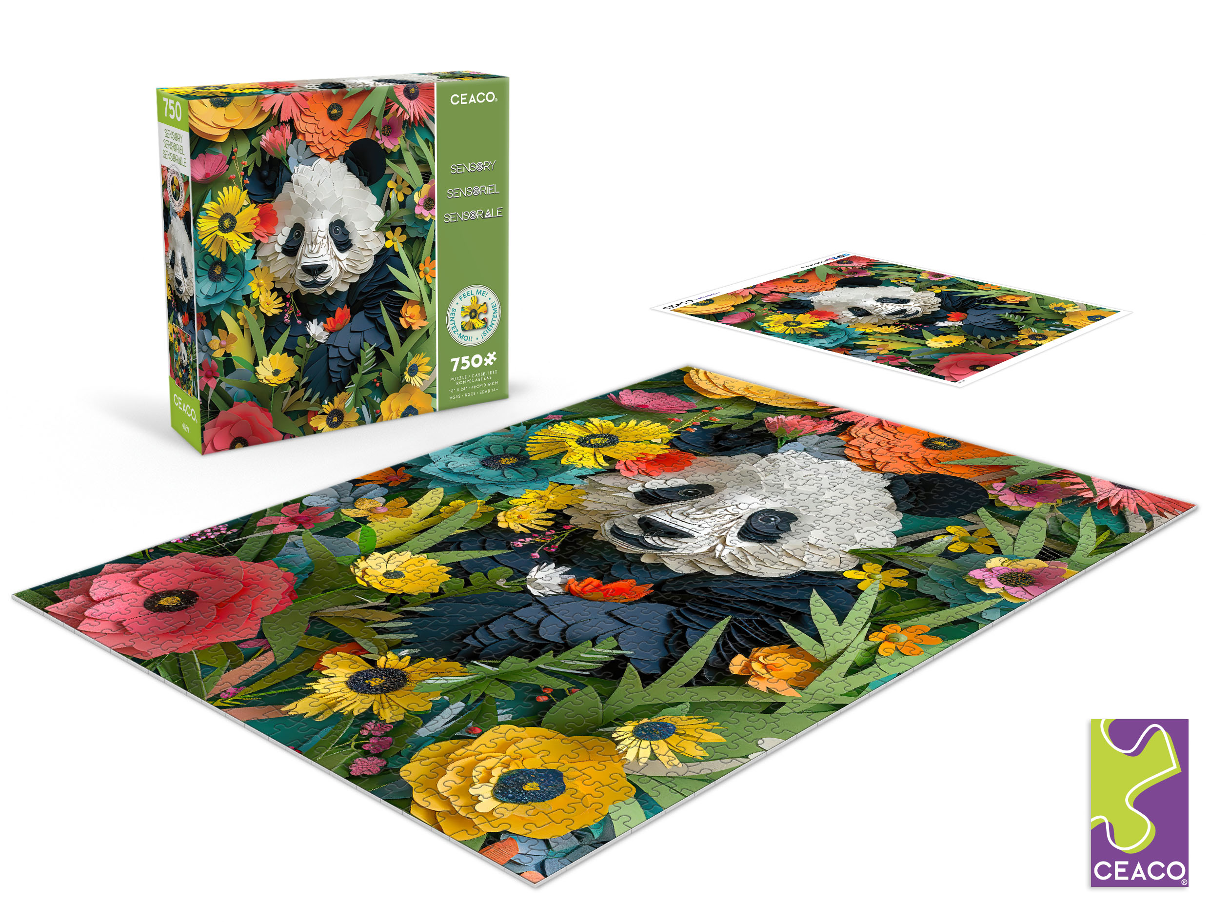 Ceaco Paper Panda Textured (Jim Zuckerman) 750 Piece Interlocking