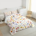thumbnail image 3 of Feelyou Cartoon Plant Floral Full Size Comforter Sets, Simple French Style Bedding Comforter Set, Kawaii Groovy Flower Reversible Bedding Sets, Luxury Bedroom Decor, 3 Pieces, 3 of 8