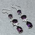 thumbnail image 2 of African Amethyst Gemstone Earrings Handmade Antique Gift Solitaire Jewelry 2.50", 2 of 3