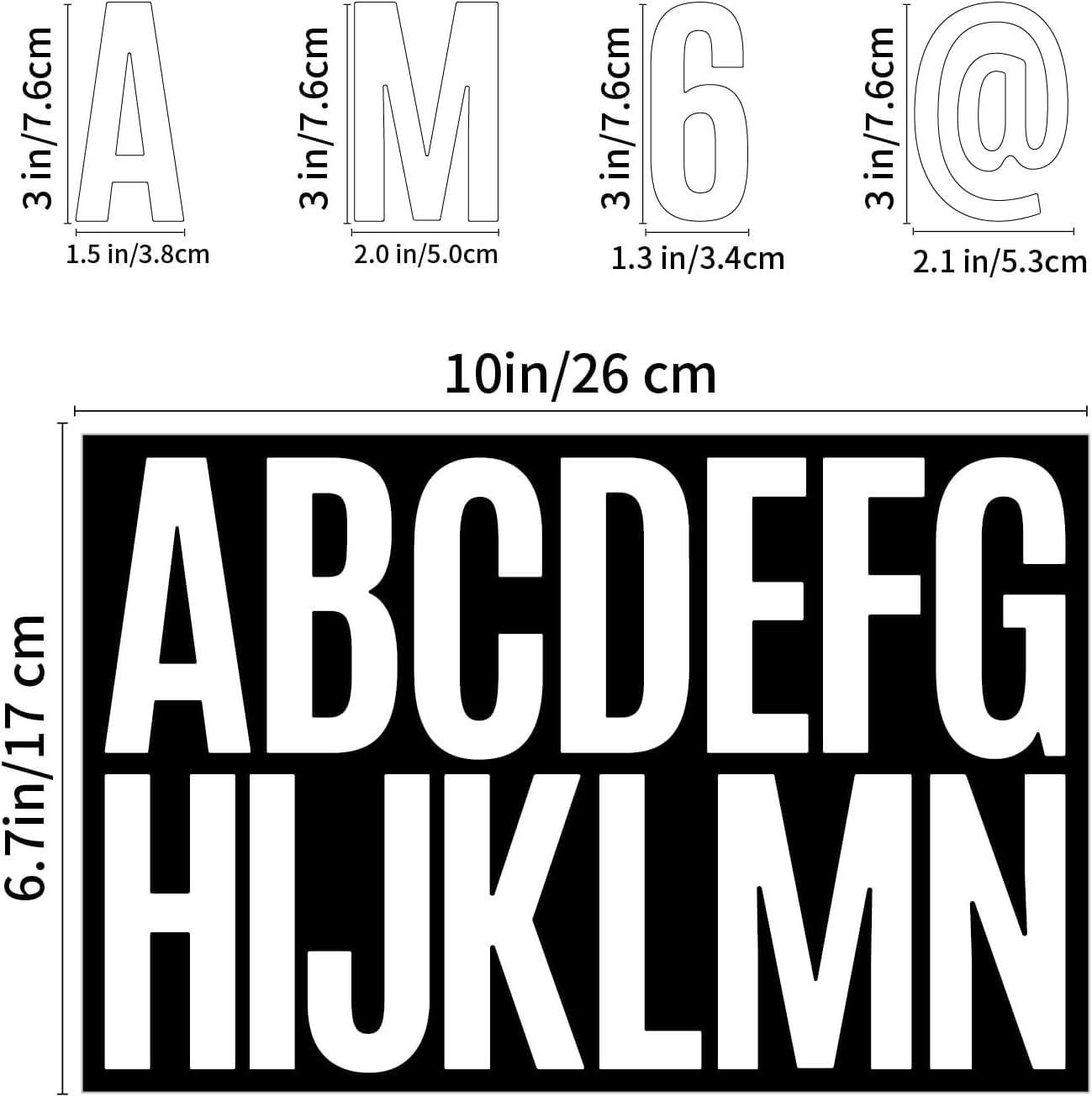 24 Sheets 384 Pcs Vinyl Letter Stickers,3 inch Self-Adhesive Alphabet Numbers Stickers Waterproof Mailbox Numbers Sticker letters for Mailboxes, Window, Door,Signs,Cars,Boats, Business, Address Numbe