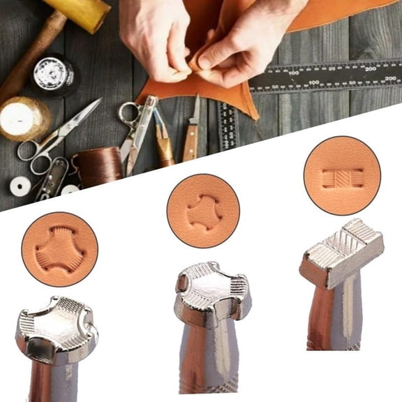 3 Pcs Set Piece Artificial Leather Embossing Kit, DIY Craft Carving Seal Tool, Used for Leather Craftsmanship