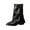 1Black, variant on Womens Pointed Toe Mid Calf Boots Heel Fold Over Boots Pull On Non Fashion Boots Dress Tall Boots for Women(Color:Black,Size:7)