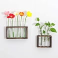 thumbnail image 4 of Arreglo floral de plantas hidropónicas con marco de madera creativo, jarrón de tubo de ensayo de vidrio con rosa verde, decoración para colgar en la pared, manualidades, decoraciones para, 4 of 5