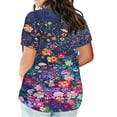 thumbnail image 3 of Aloohaidyvio Plus Size Shirts for Women,Women's Oversized Boho T Shirts Summer Short Sleeve V Neck Tops 2024 Casual Loose Basic Tee Shirts, 3 of 5