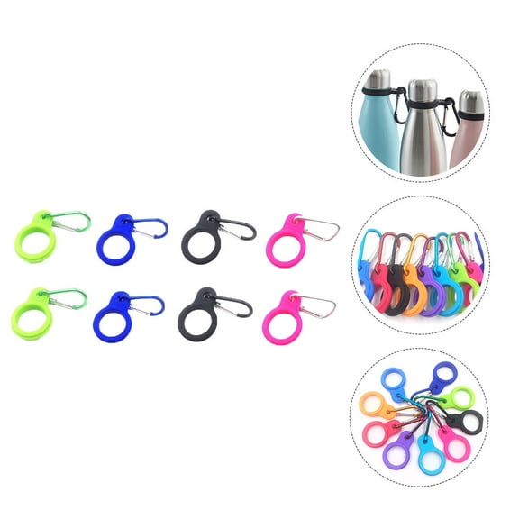 CATIEBYE 8Pcs Silicone Small Bottle Straps for Water Bottle Accessories Camping Biking Motorcycling Backpacking