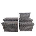 thumbnail image 2 of Jessar - Set of 5 Fabric Storage Baskets with Lids, Gray, 2 of 2