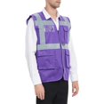 thumbnail image 3 of TOPTIE 5 Pockets High Visibility Safety Vest with Reflective Strips, Working Uniform Vest-Hot Pink-S, 3 of 7