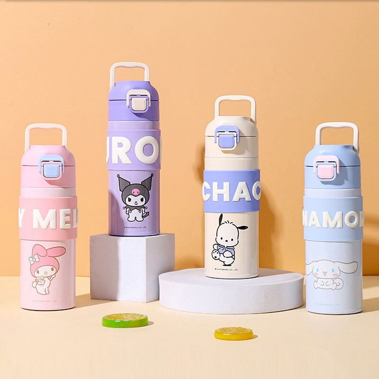 400ml Food-Grade 316 Student Insulated Water Bottle, Cartoon Kuromi Large Capacity Stainless Steel Water Bottle, Cute Cinnamoroll Blue Tea Cup